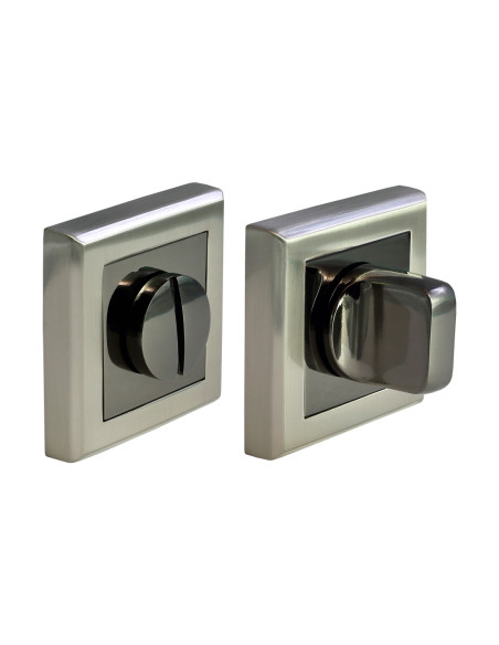 Rozeta WC patrata marca Morelli nuanta nichel alb cu nichel negru