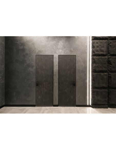 Ușă filomuro ALUM WOOD Blk (cant aluminiu negru) - 3 balamale, vata minerala